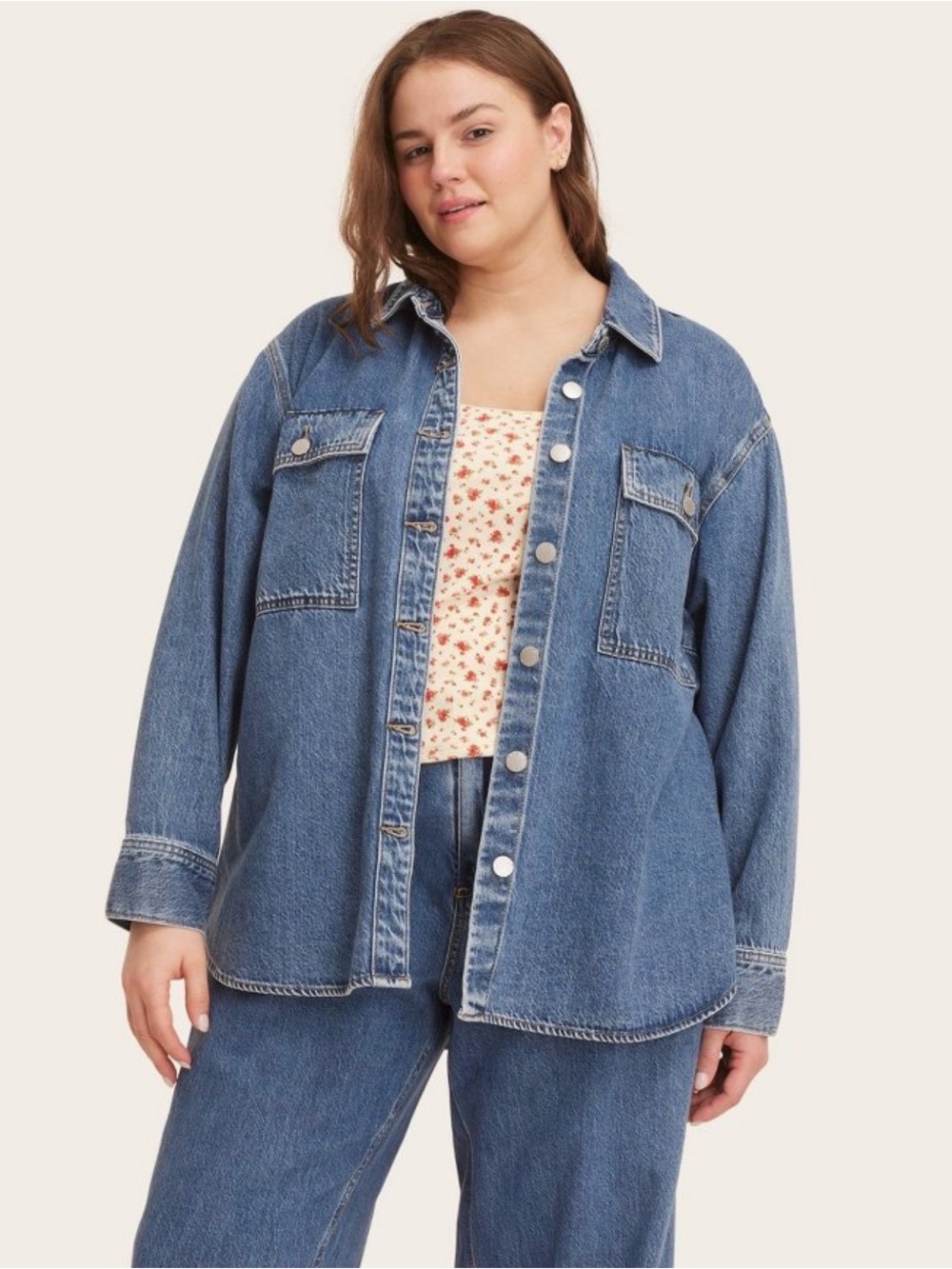 NWT PARKE x Target Medium Wash Denim Shacket